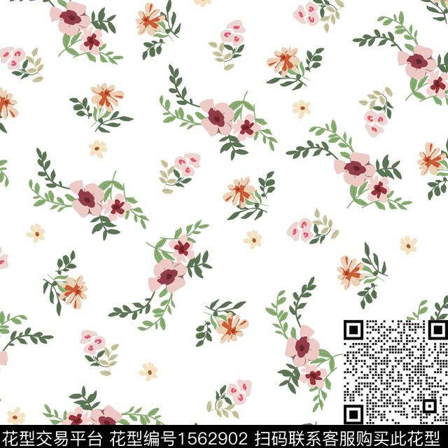 小碎花花卉清爽数码印花华亿平台下载（图片编号: 1562902） - 瓦栏（Walan）