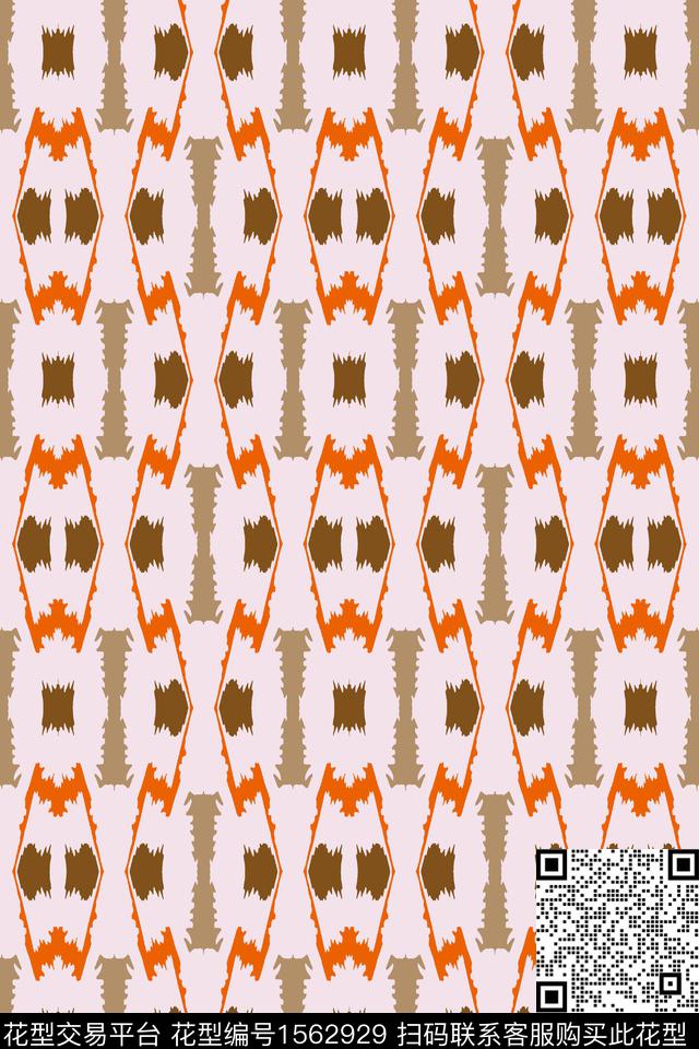 线条民族风抽象数码印花华亿平台下载（图片编号: 1562929） - 瓦栏（Walan）