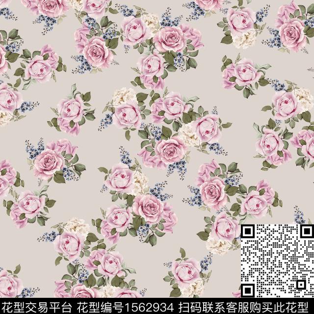 小碎花花卉年轻女性数码印花华亿平台下载（图片编号: 1562934） - 瓦栏（Walan）