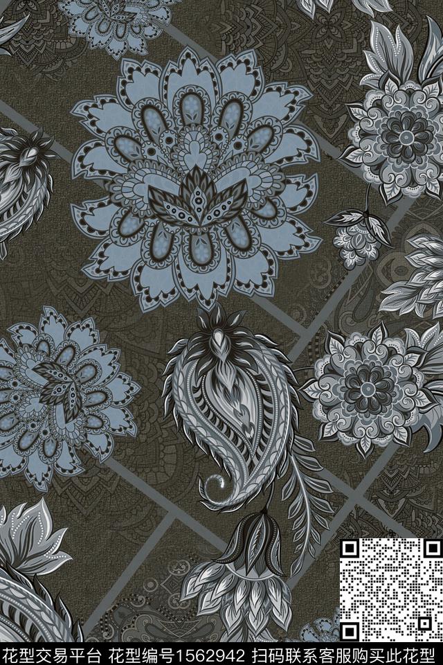 中东花卉民族风数码印花华亿平台下载（图片编号: 1562942） - 瓦栏（Walan）