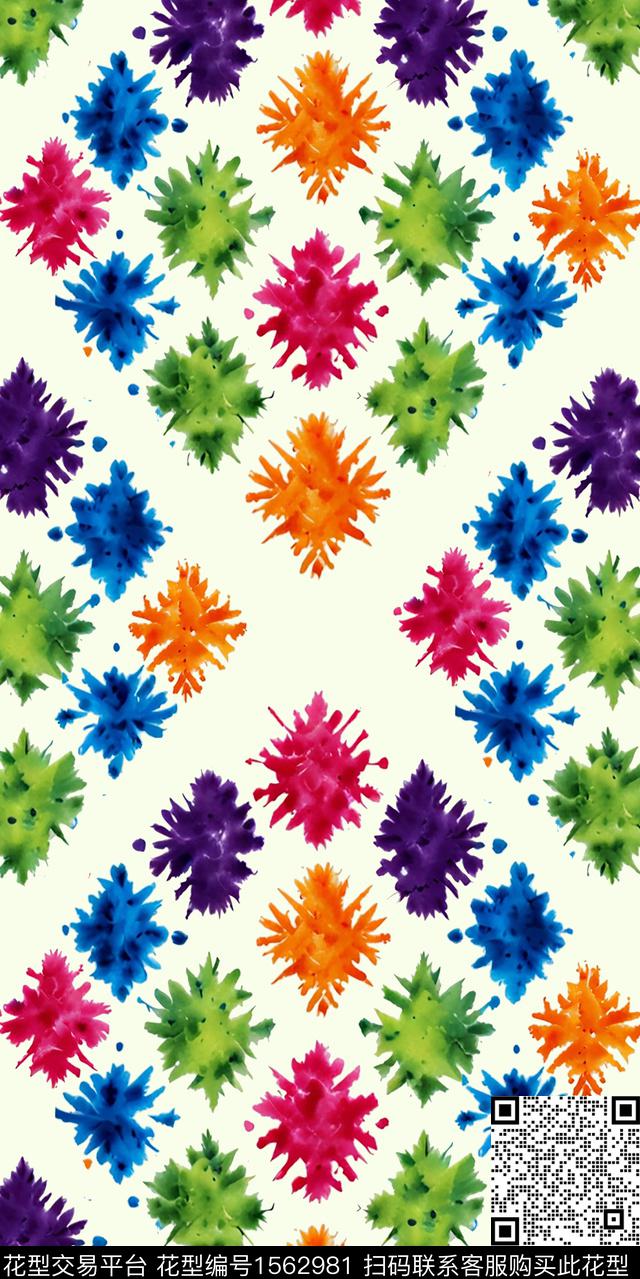 条格抽象数码印花华亿平台下载（图片编号: 1562981） - 瓦栏（Walan）