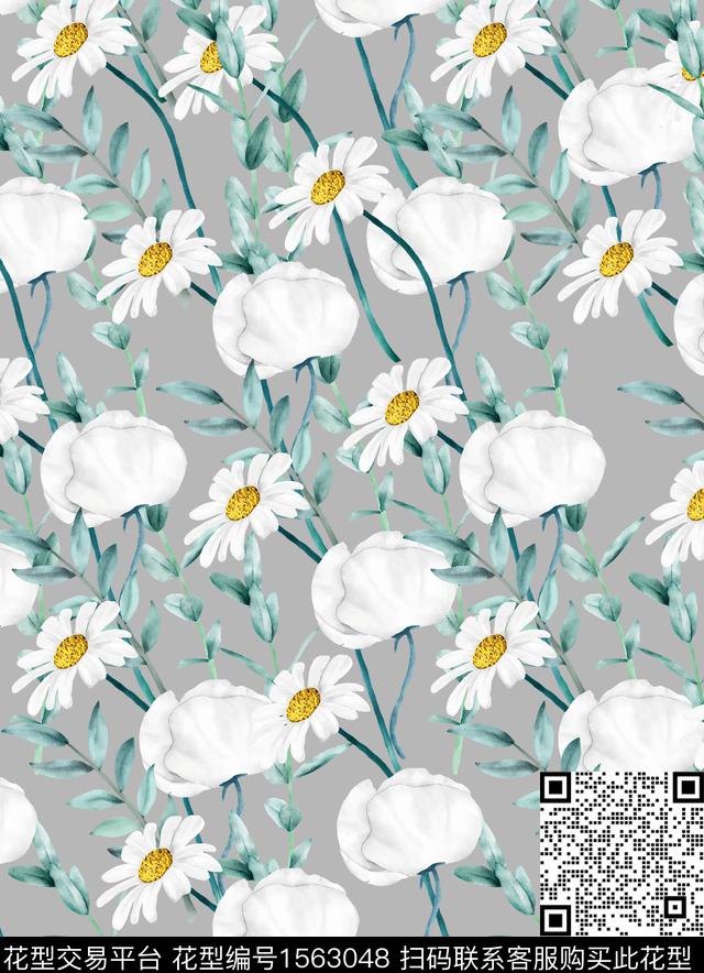 小碎花田园扎染华亿平台数码印花华亿平台下载（图片编号: 1563048） - 瓦栏（Walan）