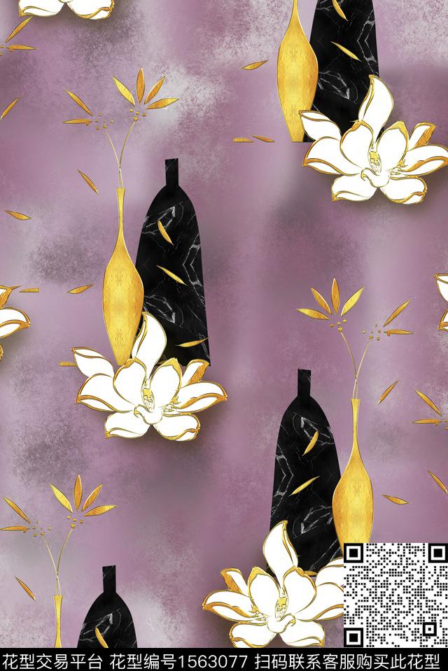 底纹装饰品花瓶数码印花华亿平台下载（图片编号: 1563077） - 瓦栏（Walan）