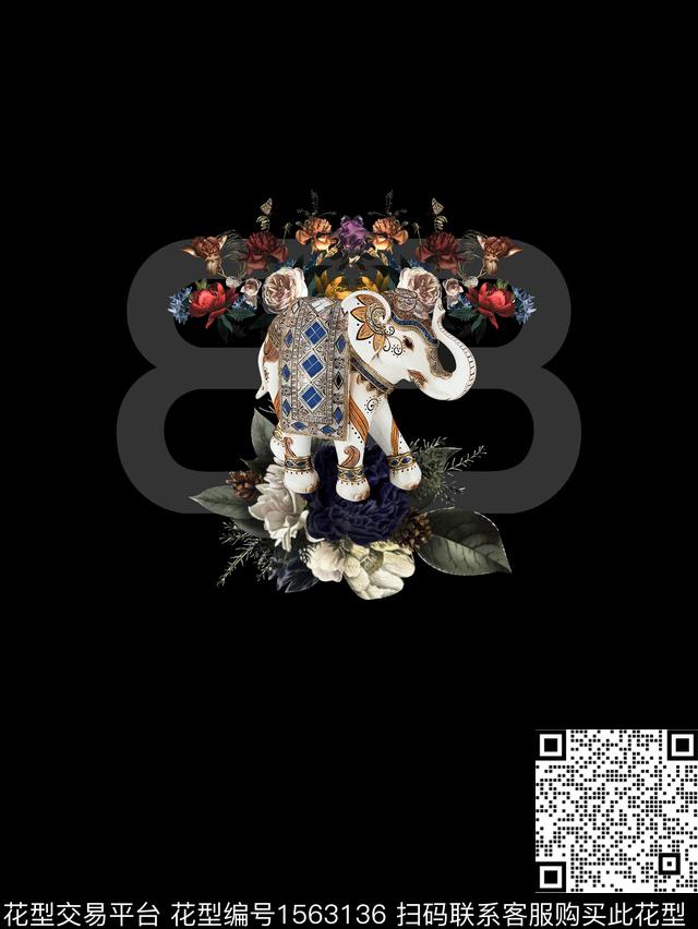 定位花男装大象数码印花华亿平台下载（图片编号: 1563136） - 瓦栏（Walan）