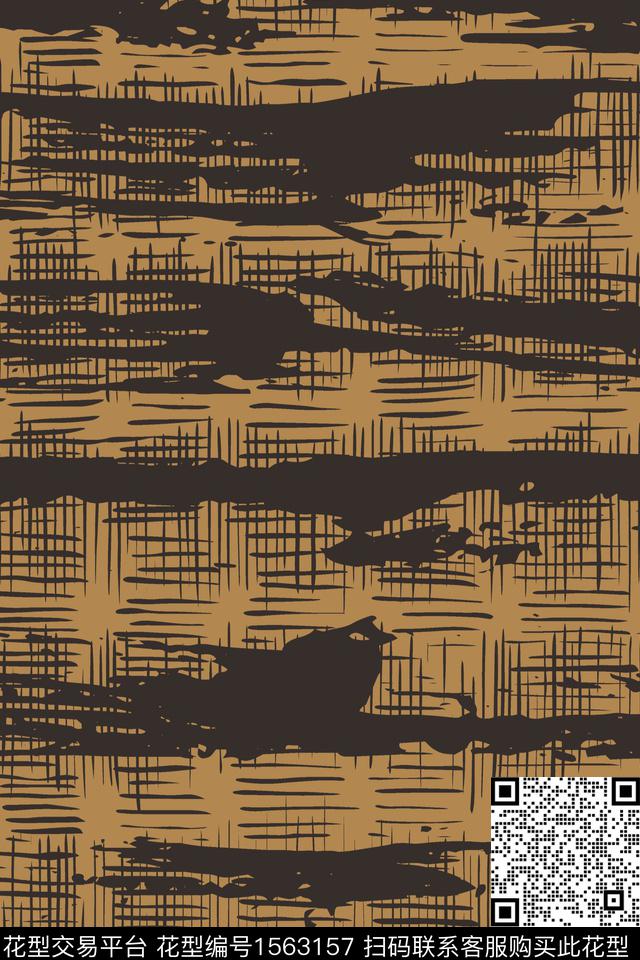 抽象肌理男装数码印花华亿平台下载（图片编号: 1563157） - 瓦栏（Walan）