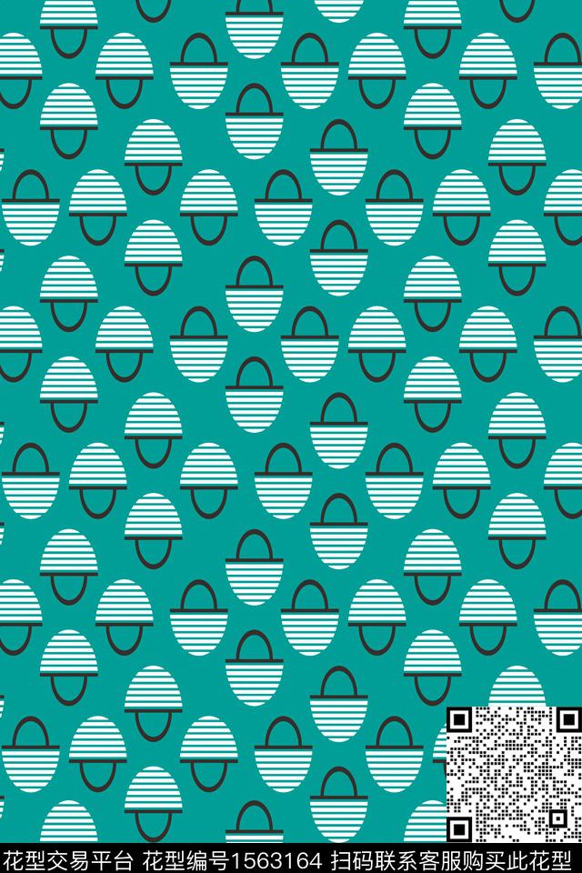 绿色简约几何数码印花华亿平台下载（图片编号: 1563164） - 瓦栏（Walan）