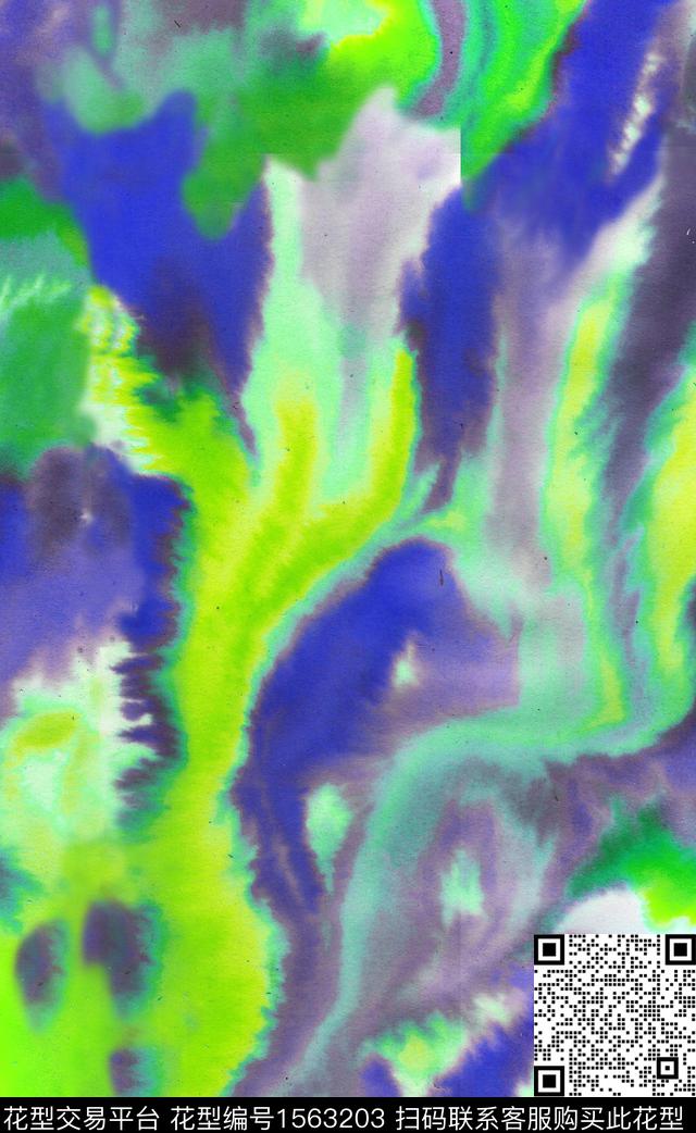 抽象肌理水彩数码印花华亿平台下载（图片编号: 1563203） - 瓦栏（Walan）