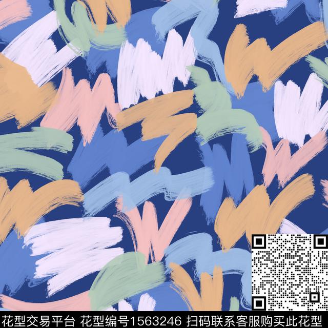 笔触线条画字母数码印花华亿平台下载（图片编号: 1563246） - 瓦栏（Walan）