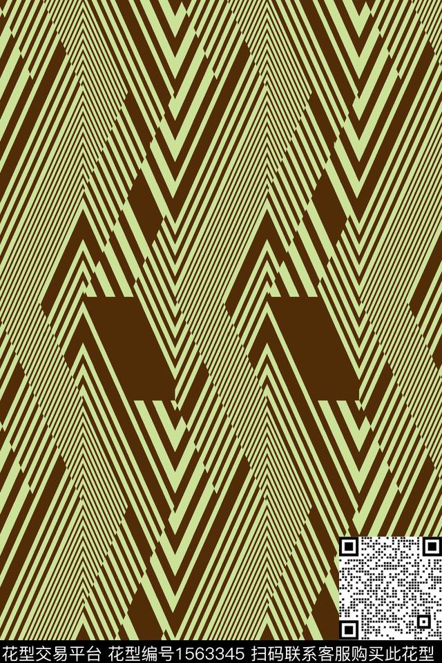 线条几何条纹传统印花华亿平台下载（图片编号: 1563345） - 瓦栏（Walan）