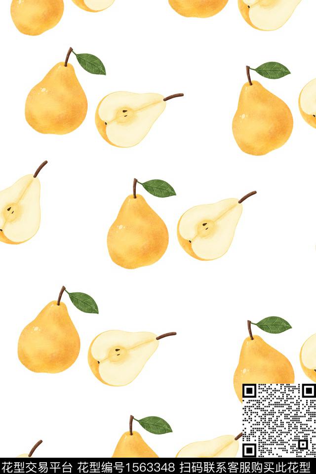 小清新水彩手绘数码印花华亿平台下载（图片编号: 1563348） - 瓦栏（Walan）