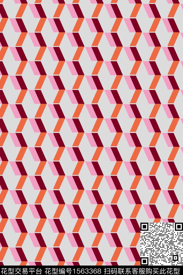 几何菱形条纹传统印花华亿平台下载（图片编号: 1563368） - 瓦栏（Walan）
