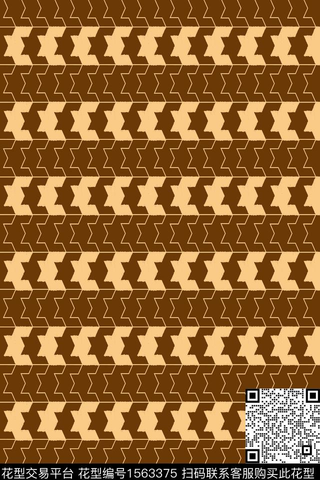 几何条纹美拉德传统印花华亿平台下载（图片编号: 1563375） - 瓦栏（Walan）