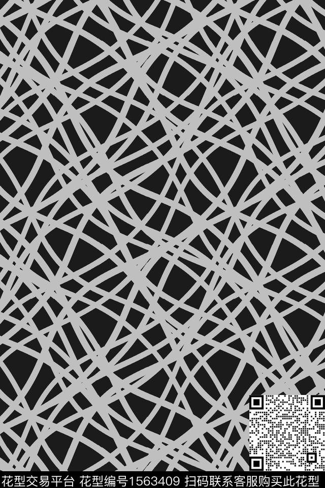 线条黑底条纹传统印花华亿平台下载（图片编号: 1563409） - 瓦栏（Walan）