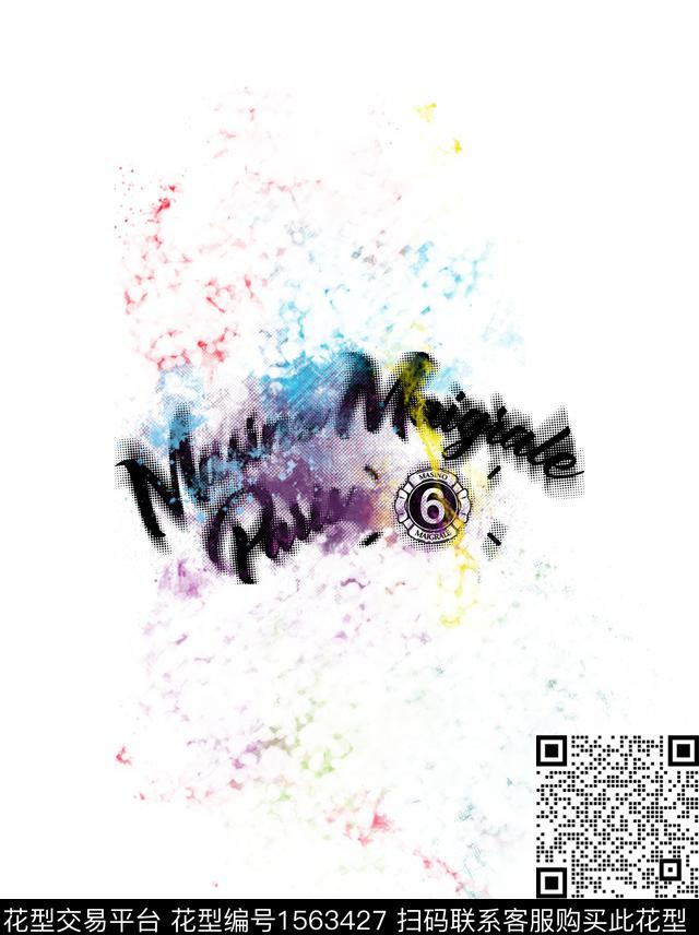 胸前独幅字母潮牌数码印花华亿平台下载（图片编号: 1563427） - 瓦栏（Walan）