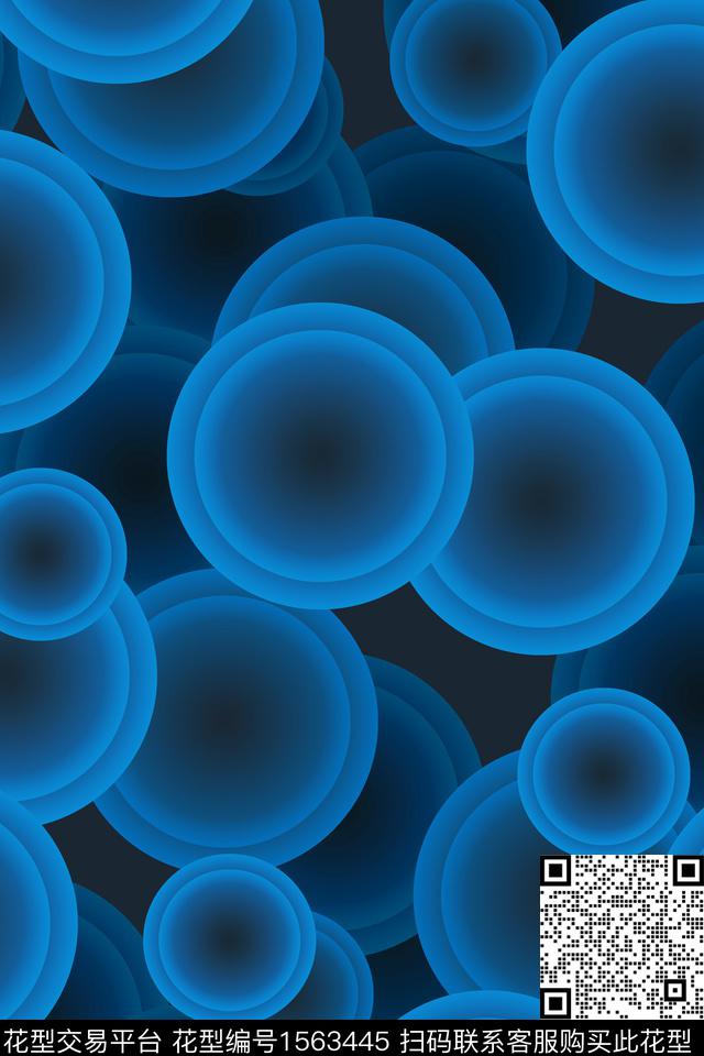 圆泡泡圆形数码印花华亿平台下载（图片编号: 1563445） - 瓦栏（Walan）