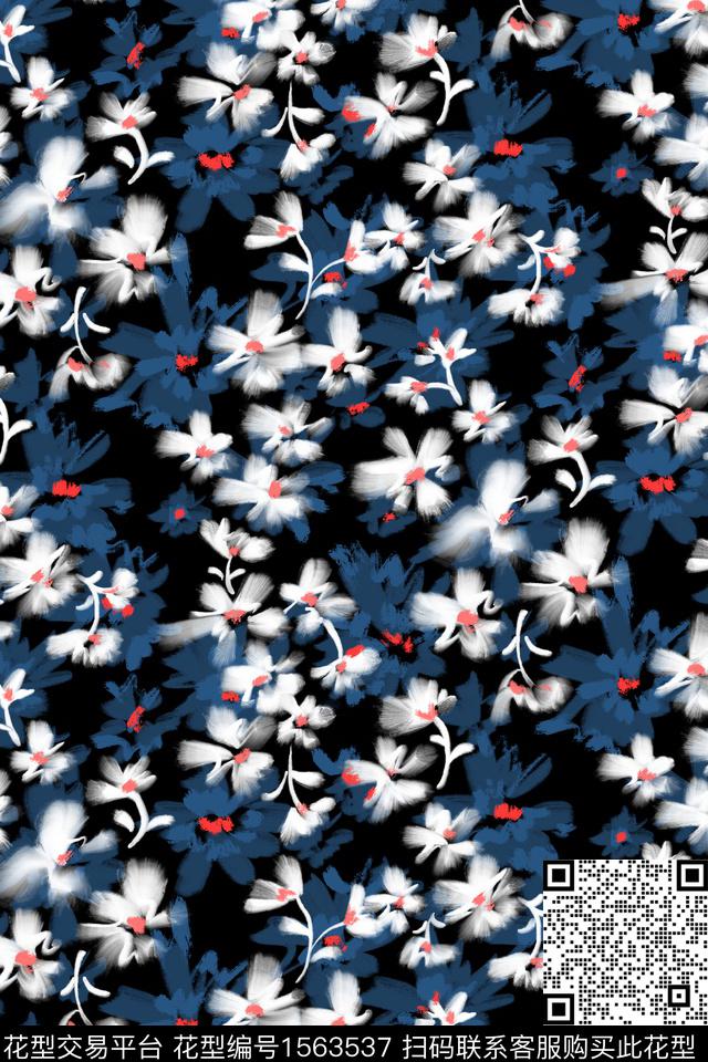 淑女小碎花笔触数码印花华亿平台下载（图片编号: 1563537） - 瓦栏（Walan）