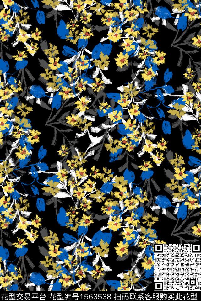 淑女小碎花笔触数码印花华亿平台下载（图片编号: 1563538） - 瓦栏（Walan）