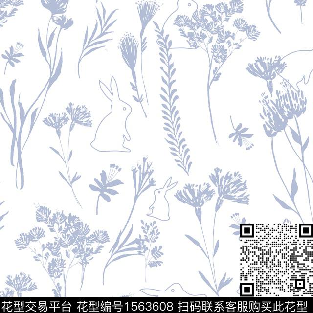 植物淑女动物数码印花华亿平台下载（图片编号: 1563608） - 瓦栏（Walan）