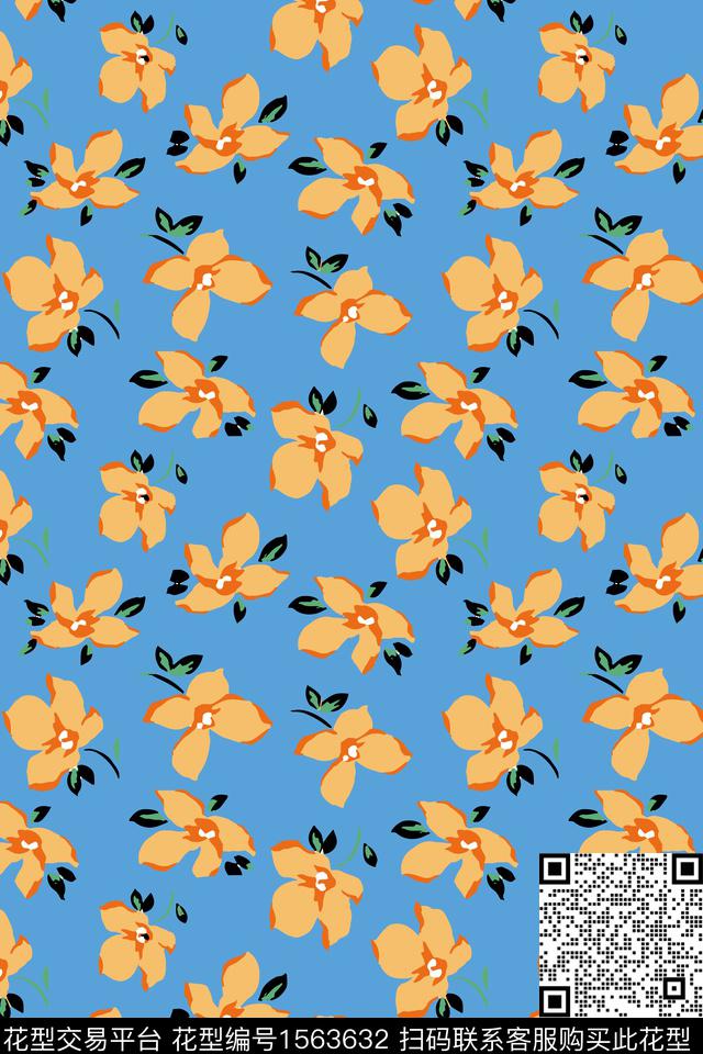 植物小碎花小清新数码印花华亿平台下载（图片编号: 1563632） - 瓦栏（Walan）