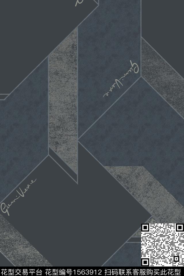 几何字母肌理数码印花华亿平台下载（图片编号: 1563912） - 瓦栏（Walan）