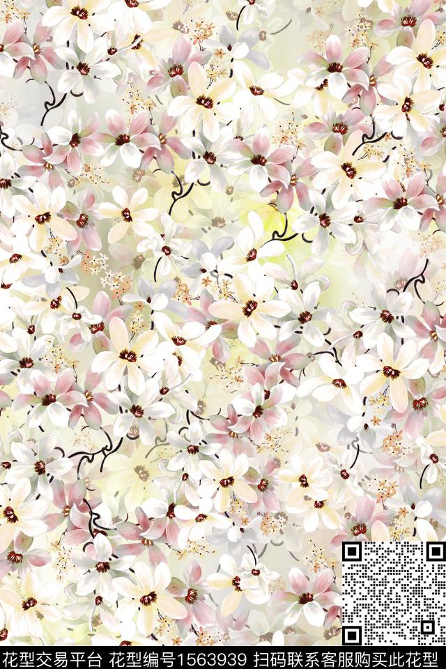 花卉小碎花满版散花数码印花华亿平台下载（图片编号: 1563939） - 瓦栏（Walan）