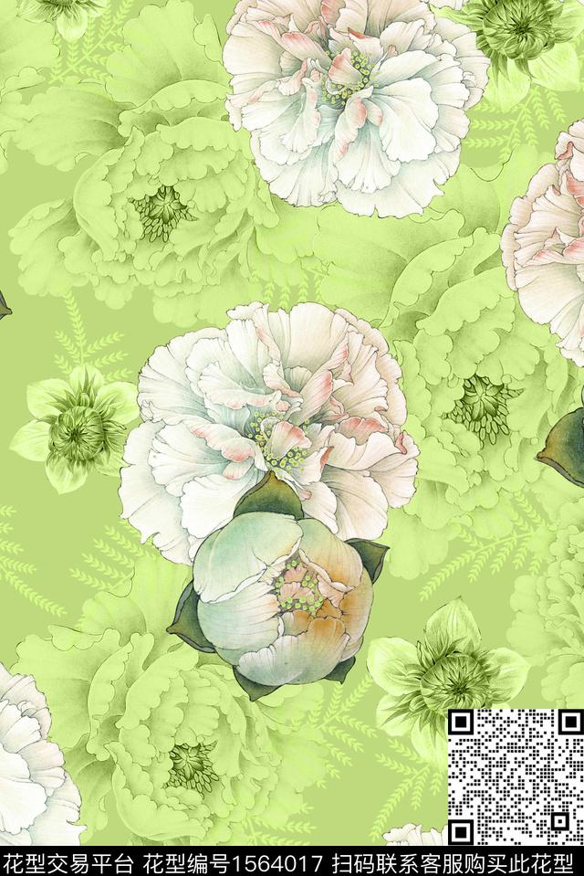 影花花卉大花数码印花华亿平台下载（图片编号: 1564017） - 瓦栏（Walan）