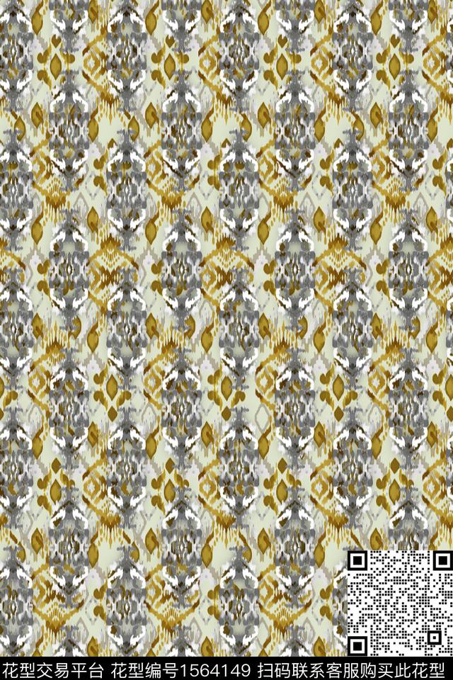 水彩民族风中老年女装数码印花华亿平台下载（图片编号: 1564149） - 瓦栏（Walan）