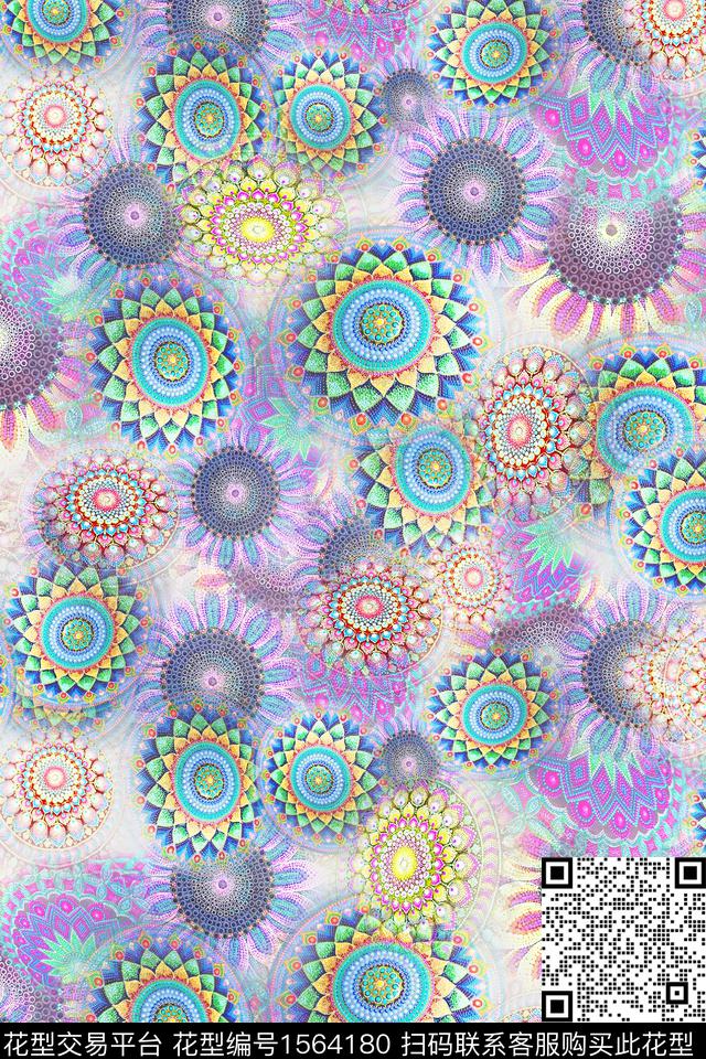 民族风跳接数码印花华亿平台下载（图片编号: 1564180） - 瓦栏（Walan）