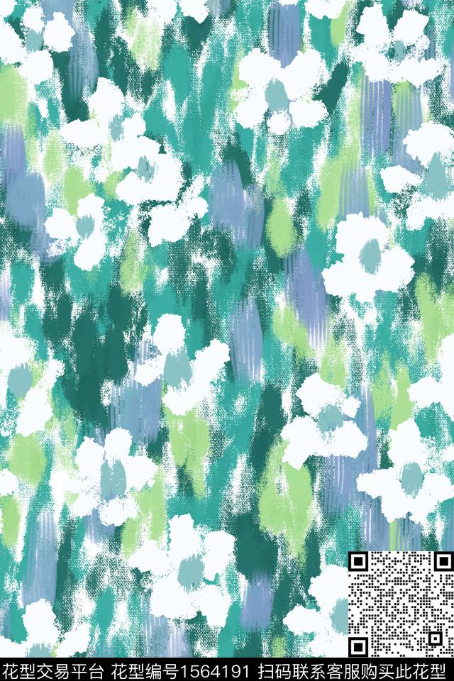 满版散花淑女黑底花卉数码印花华亿平台下载（图片编号: 1564191） - 瓦栏（Walan）