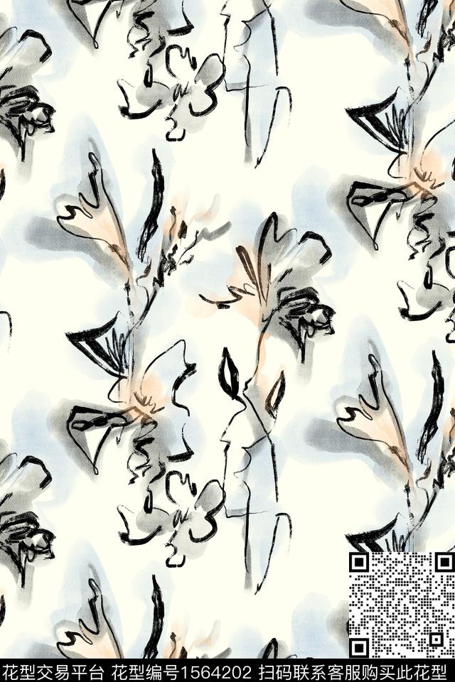 小清新清爽底花卉花卉数码印花华亿平台下载（图片编号: 1564202） - 瓦栏（Walan）