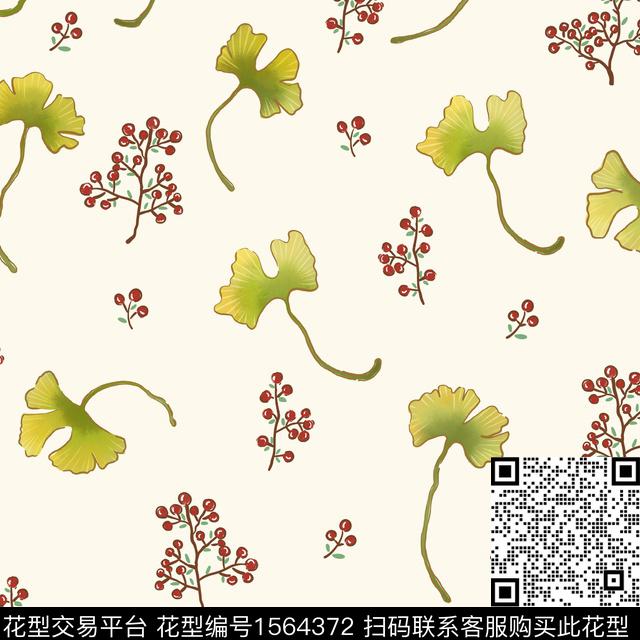 花卉小清新年轻女装数码印花华亿平台下载（图片编号: 1564372） - 瓦栏（Walan）