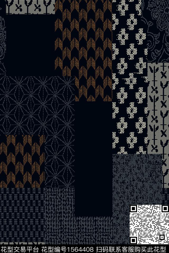 民族风纹理几何数码印花华亿平台下载（图片编号: 1564408） - 瓦栏（Walan）