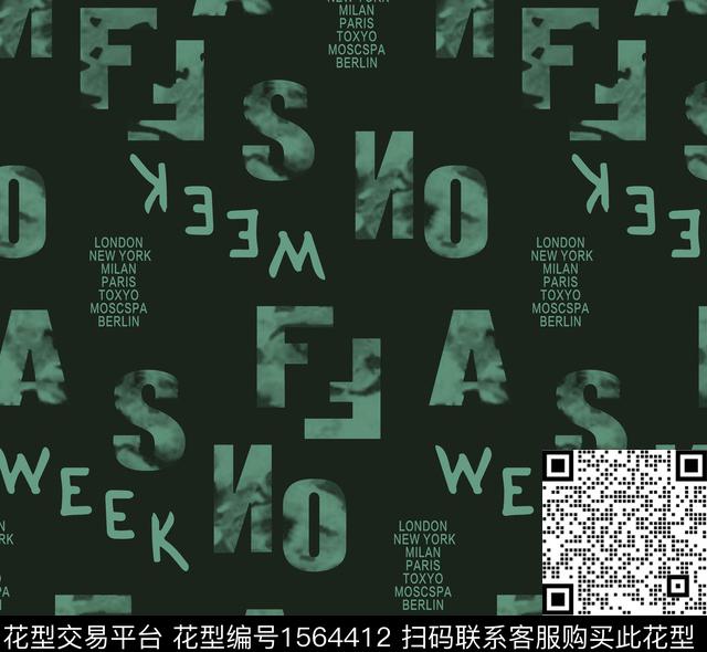 字母休闲数码印花华亿平台下载（图片编号: 1564412） - 瓦栏（Walan）