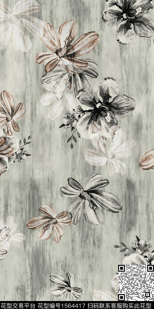 花卉底纹肌理数码印花华亿平台下载（图片编号: 1564417） - 瓦栏（Walan）