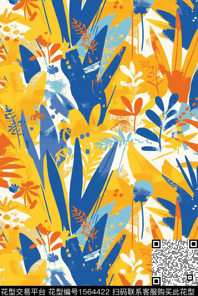 水彩花卉花卉植物数码印花华亿平台下载（图片编号: 1564422） - 瓦栏（Walan）