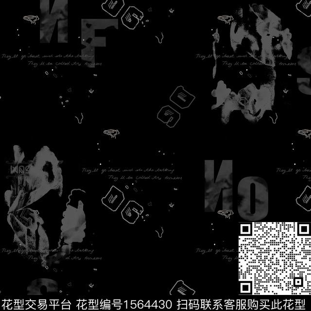 字母底纹抽象数码印花华亿平台下载（图片编号: 1564430） - 瓦栏（Walan）