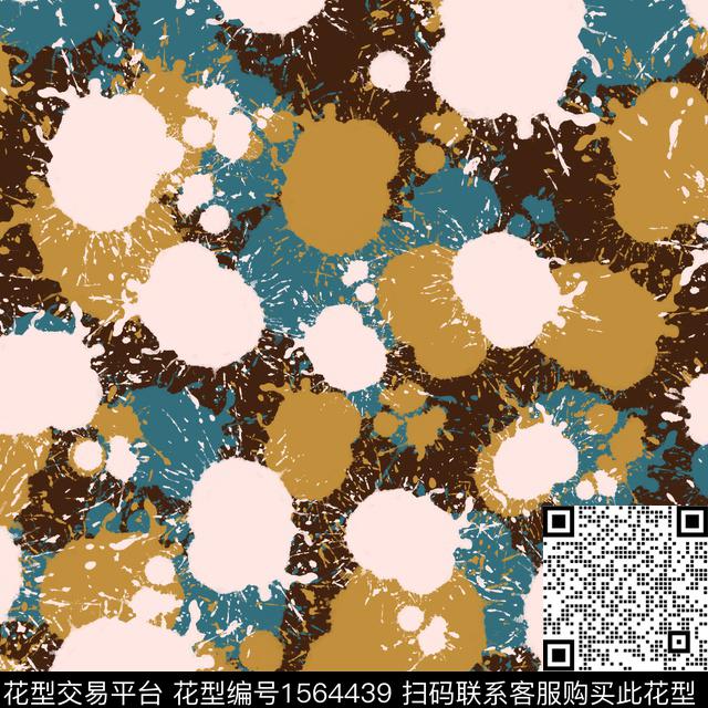 抽象墨迹数码印花华亿平台下载（图片编号: 1564439） - 瓦栏（Walan）