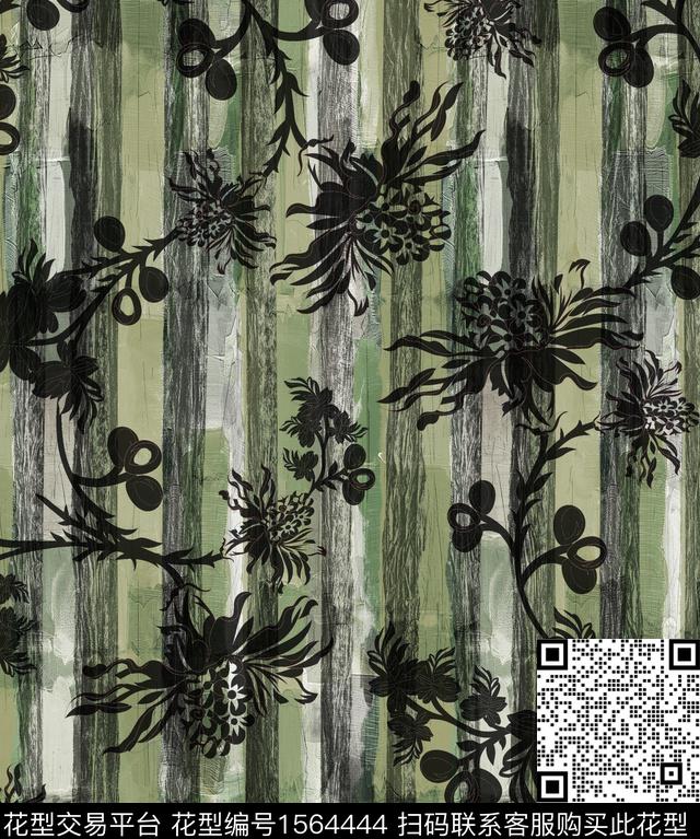 简约肌理花卉数码印花华亿平台下载（图片编号: 1564444） - 瓦栏（Walan）
