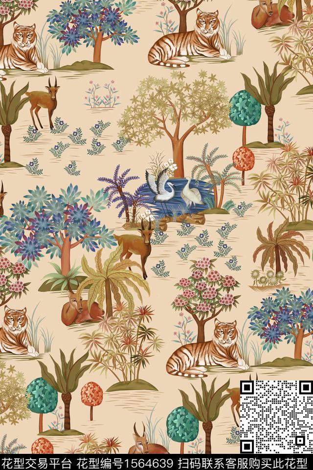 植物动物花卉数码印花华亿平台下载（图片编号: 1564639） - 瓦栏（Walan）