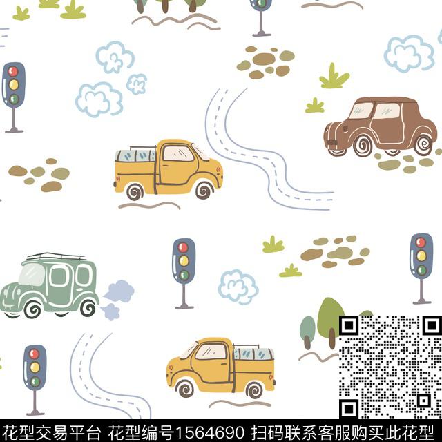 可爱卡通车玩具车传统印花华亿平台下载（图片编号: 1564690） - 瓦栏（Walan）