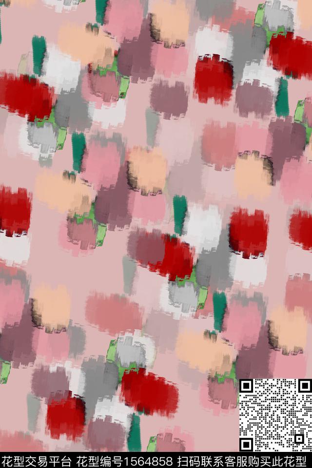 抽象涂鸦数码印花华亿平台下载（图片编号: 1564858） - 瓦栏（Walan）