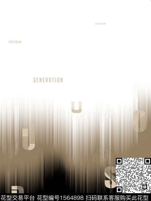 抽象男装几何定位花数码印花华亿平台下载（图片编号: 1564898） - 瓦栏（Walan）