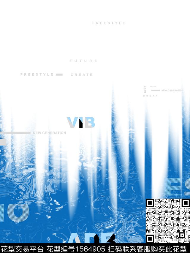 抽象男装几何定位花数码印花华亿平台下载（图片编号: 1564905） - 瓦栏（Walan）