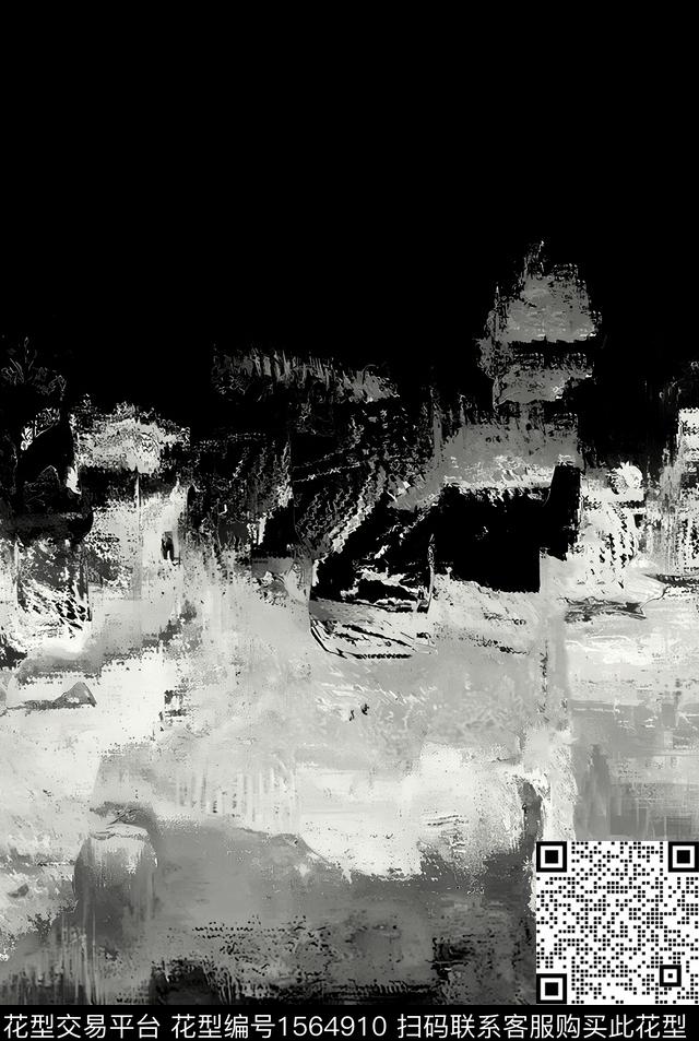 抽象男装几何定位花数码印花华亿平台下载（图片编号: 1564910） - 瓦栏（Walan）