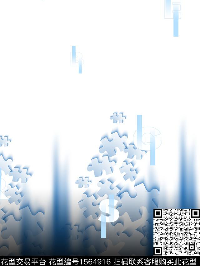 几何定位花男装数码印花华亿平台下载（图片编号: 1564916） - 瓦栏（Walan）