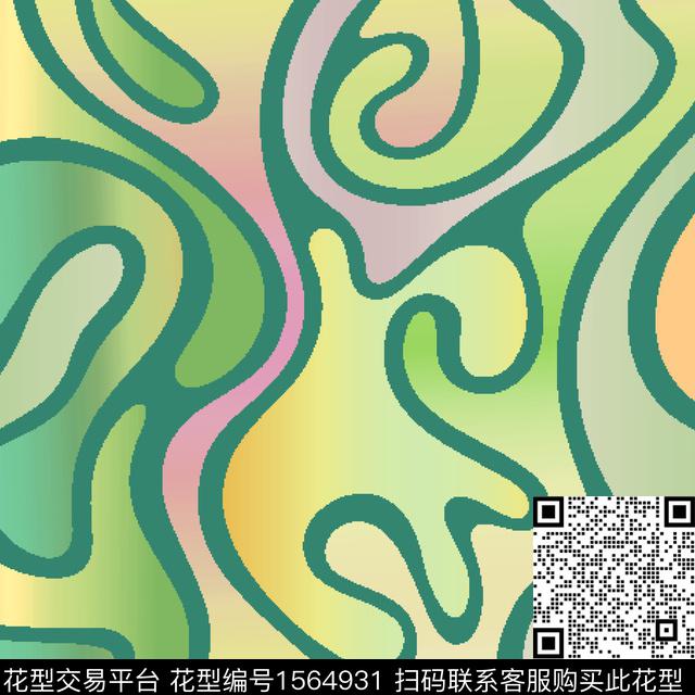 线条渐变抽象数码印花华亿平台下载（图片编号: 1564931） - 瓦栏（Walan）