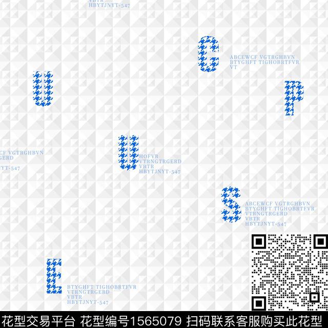 字母几何休闲数码印花华亿平台下载（图片编号: 1565079） - 瓦栏（Walan）