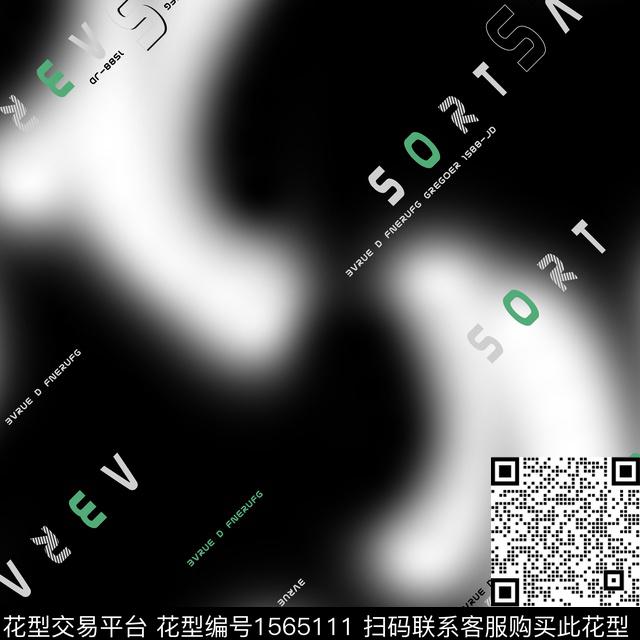 字母抽象男装几何数码印花华亿平台下载（图片编号: 1565111） - 瓦栏（Walan）