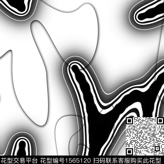 抽象线条立体数码印花华亿平台下载（图片编号: 1565120） - 瓦栏（Walan）