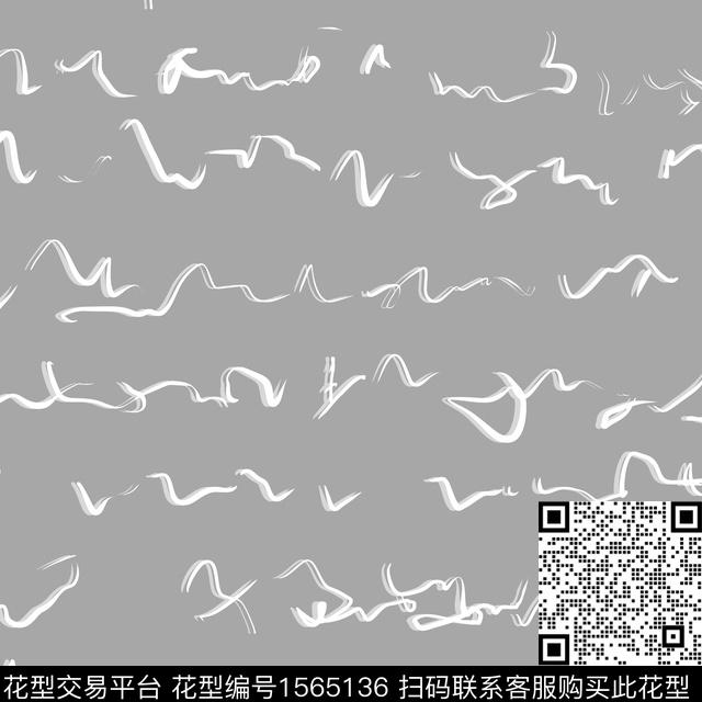 字母抽象男装几何数码印花华亿平台下载（图片编号: 1565136） - 瓦栏（Walan）